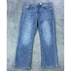 TK Axel Jeans Men's 38x32 (Fits 37x30) Slim Straight Faded Whiskers Stretch
